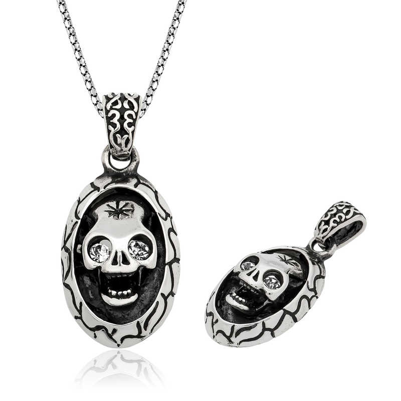 Silver Skull Men’s Necklace