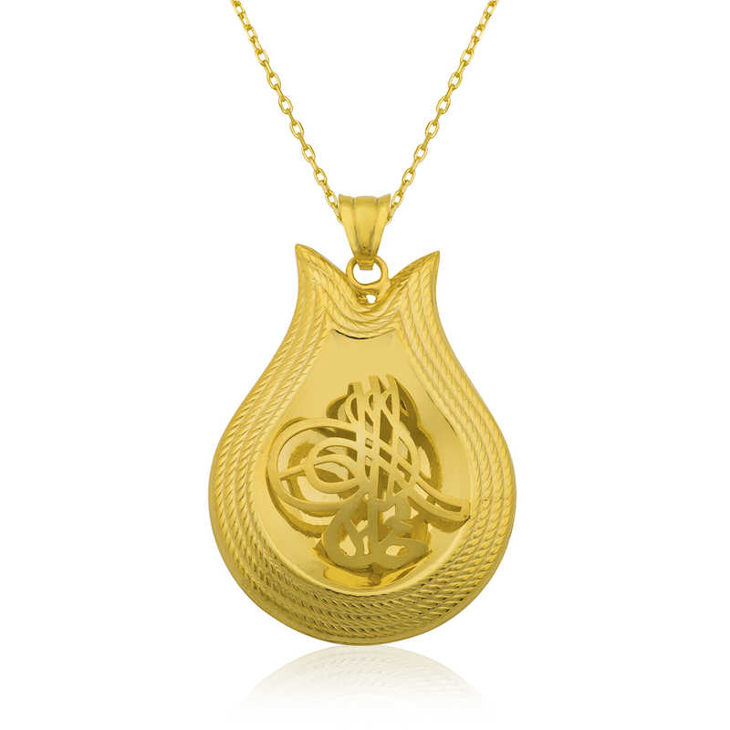 Silver Yellow Tughra Women’s Necklace