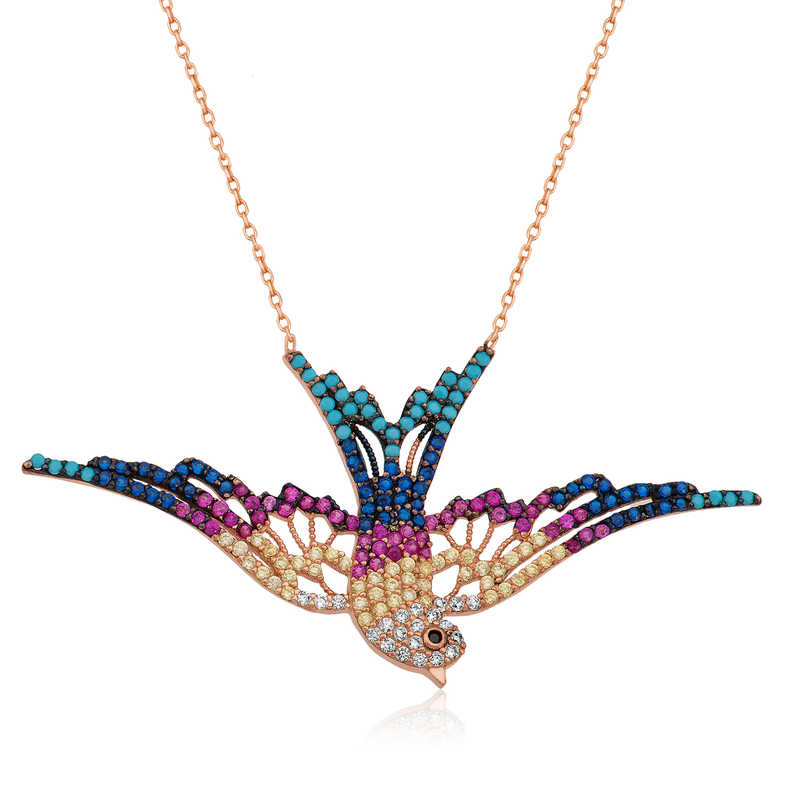 Silver Swallow Necklace for Women