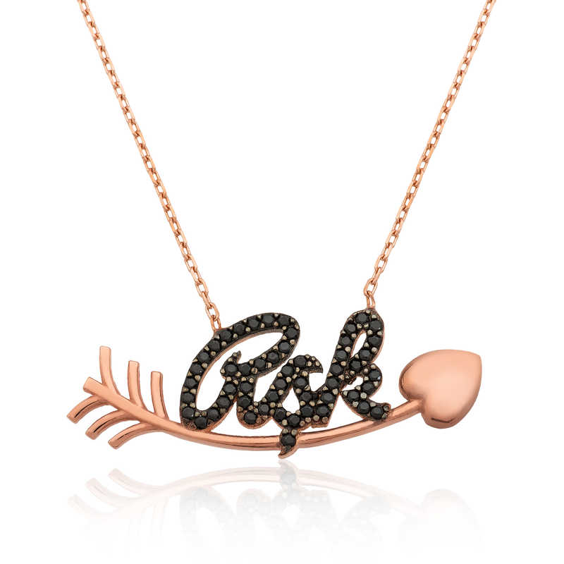 Silver Love Necklace to the Heart