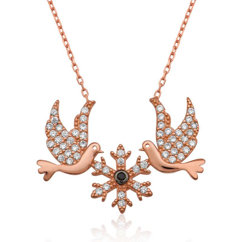Silver Love Birds Necklace