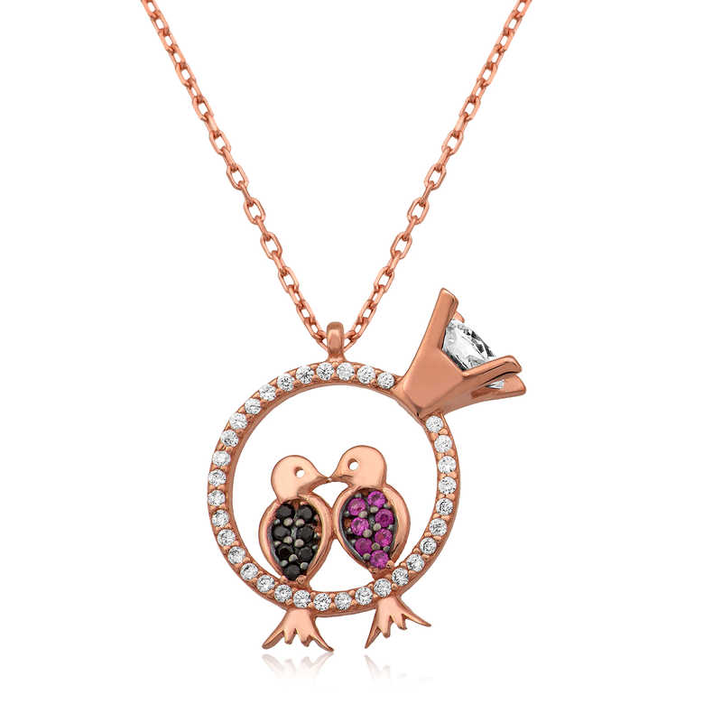 Silver Love Birds Necklace