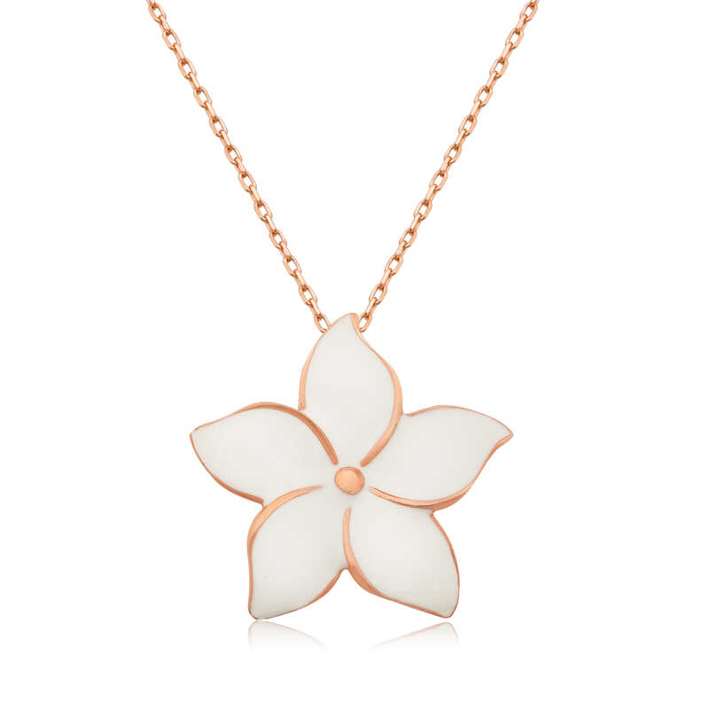 Silver Rose Jasmine Flower Women’s Necklace