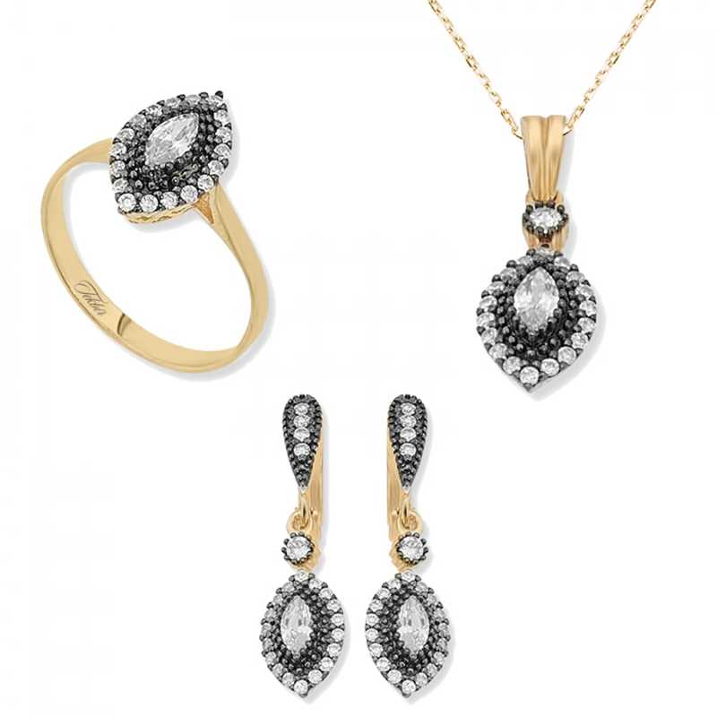 Silver Diamond Mounted Shuttle Women’s Set