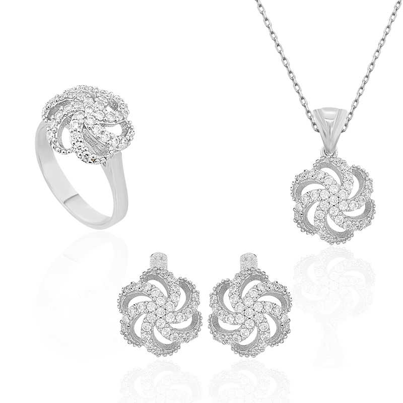 Silver Floral Patterned Women’s Set