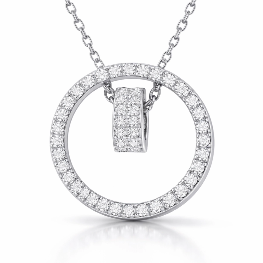 Silver Interlocking Ring Women’s Necklace