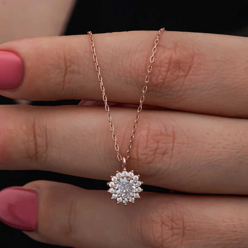 Silver Rose Minimal Round Anturaj Women’s Necklace