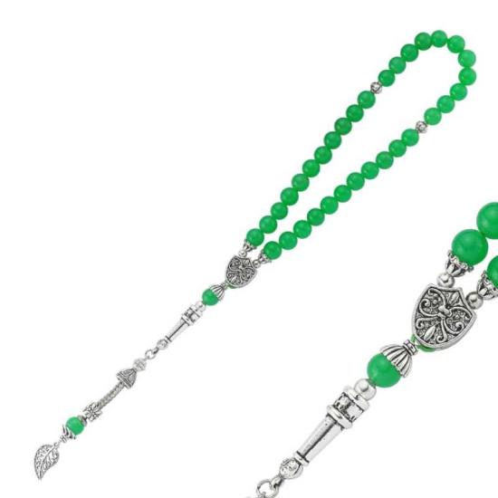 Natural Stone Metal Tassel Aventurine Stone Prayer Beads