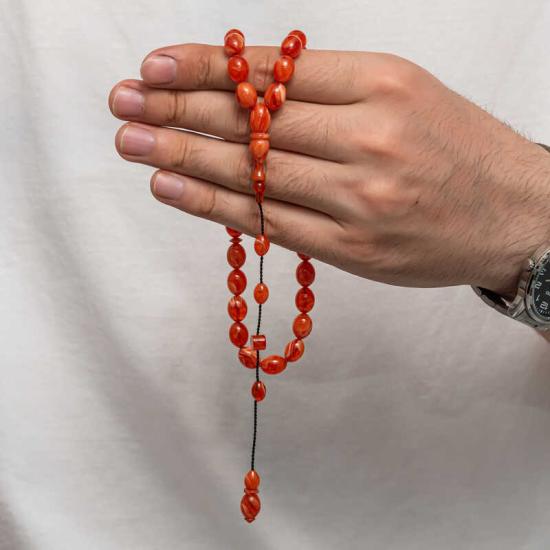 Pressed Amber Prayer Beads