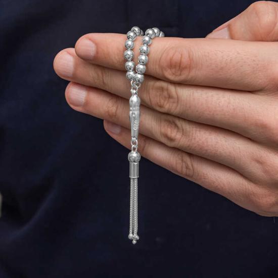 Silver Round Small Size Men’s Prayer Beads