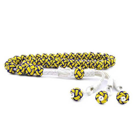 Silver Yellow Navy Blue Trabzon Kazaziye Prayer Beads