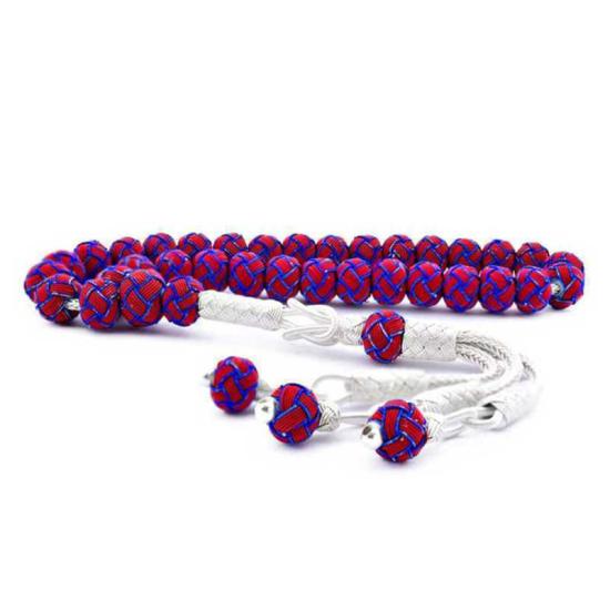 Silver Claret Red Blue Trabzon Kazaziye Prayer Beads