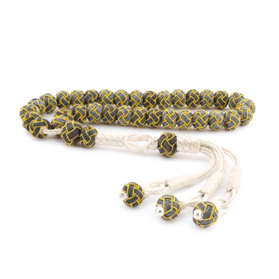 Silver Yellow Black Kazaziye Prayer Beads