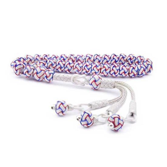 Blue Red White Silver Trabzon Kazaziye Prayer Beads