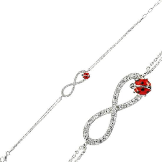 Silver Ladybug Infinity Women’s Bracelet