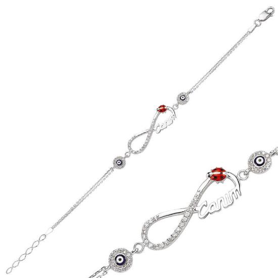 Silver Evil Eye Infinity Bracelet for Women
