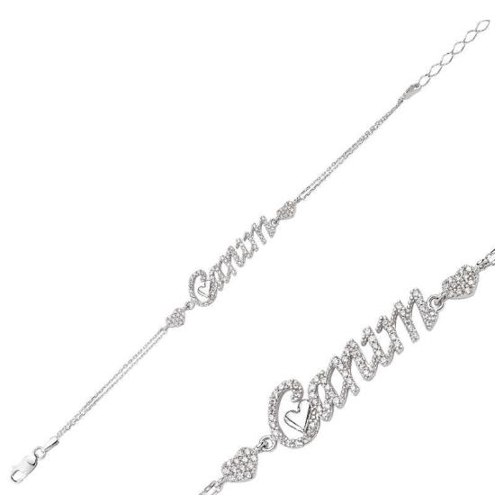 Silver Bracelet with ’’My Love’’ Written on it