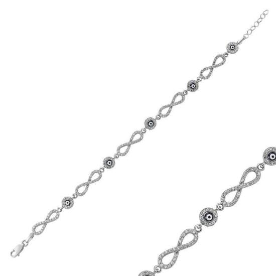 Silver Evil Eye Infinity Women’s Bracelet
