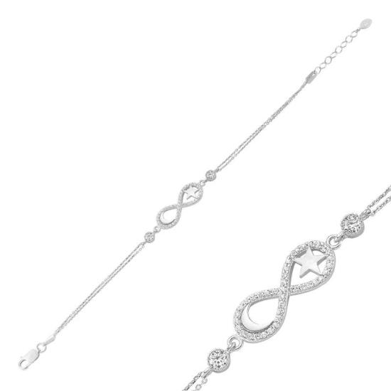 Silver Crescent Star Infinity Women’s Bracelet