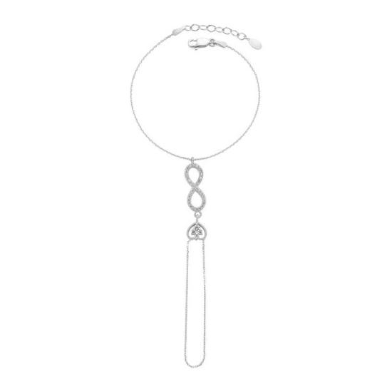 Silver Heart Infinity Shahmaran Bracelet