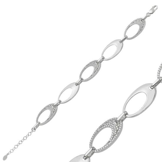 Silver Stone Oval Women’s Bracelet