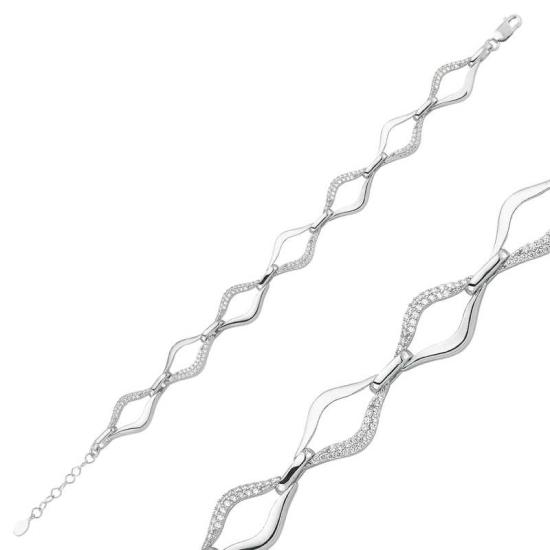 Silver Stone Wave Women’s Bracelet
