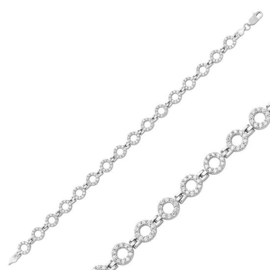 Silver Stone Round Women’s Bracelet