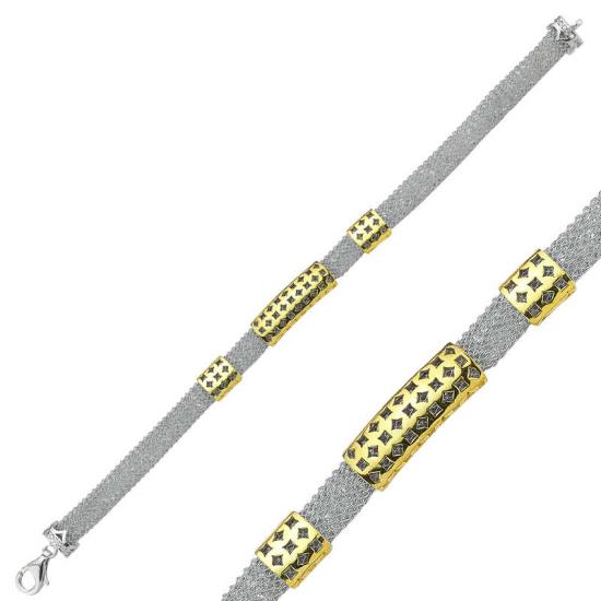 Silver Stone Mesh Women’s Bracelet