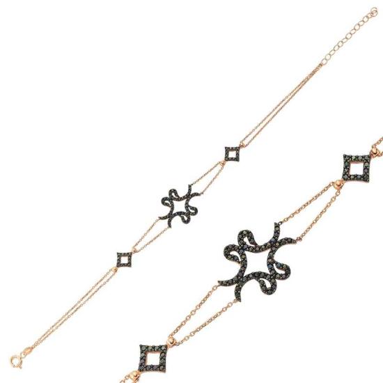 Silver Rose Four-Vave Women’s Bracelet