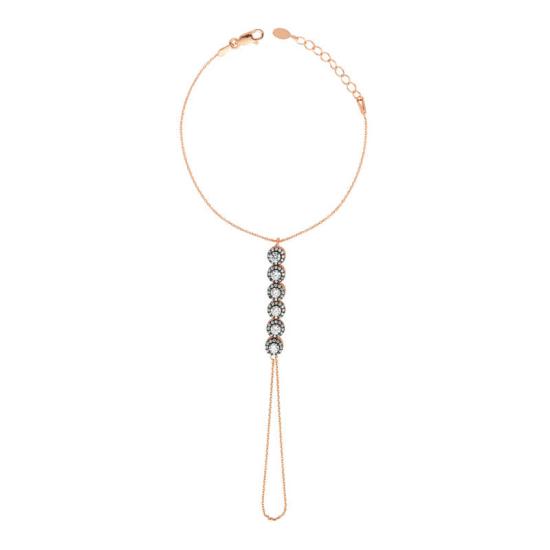 Silver Rose Diamond Mounted Shahmaran Bracelet