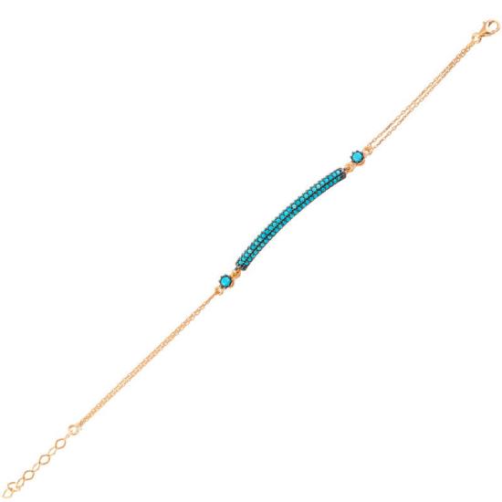 Silver Rose Blue Stone Waterway Women’s Bracelet