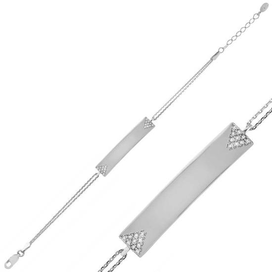 Silver Name Plate Women’s Bracelet