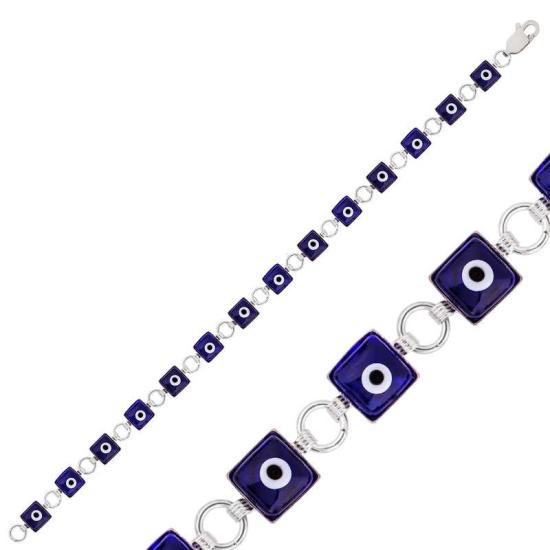 Silver Square Evil Eye Women’s Bracelet