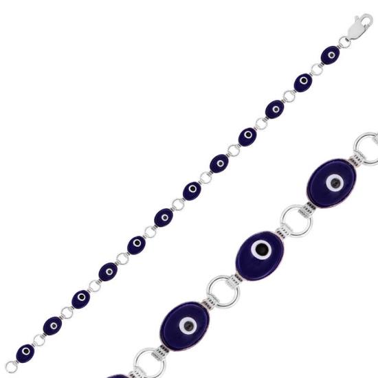 Silver Oval Evil Eye Women’s Bracelet