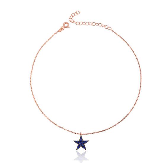 Silver Rose Star Women’s Anklet