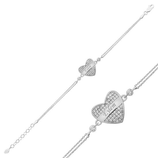 Silver Name Heart Women’s Bracelet