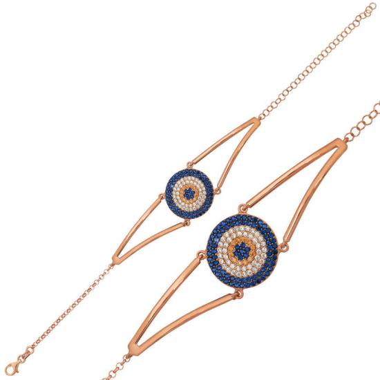 Silver Rose Evil Eye Women’s Bracelet