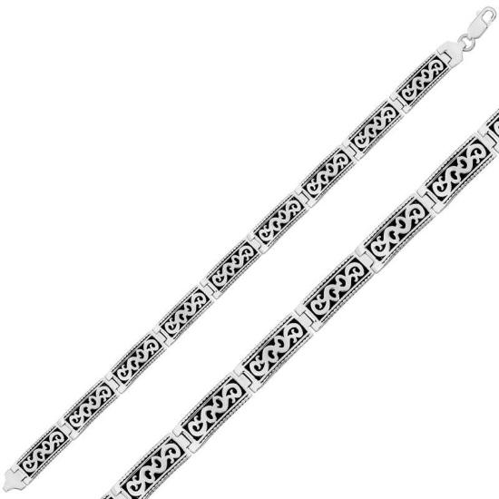 Silver Patterned Men’s Bracelet