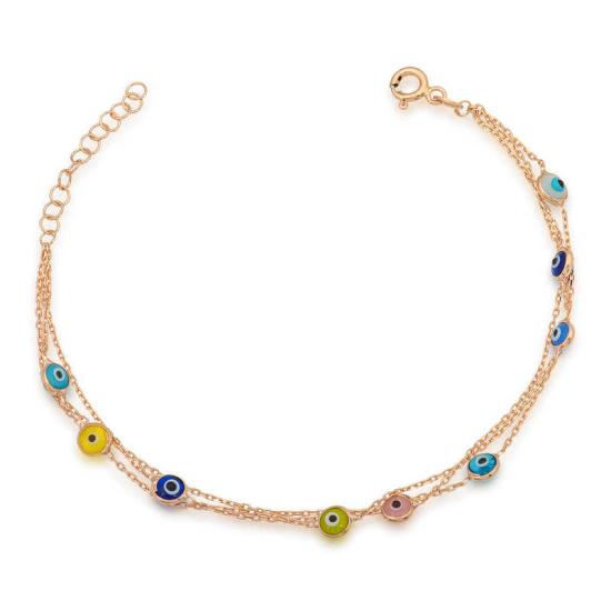 Silver Rose Evil Eye Women’s Bracelet