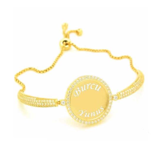 Silver Gold Named Personalized Stone Women’s Bracelet