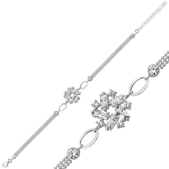 Silver Baguette Stone Women’s Bracelet