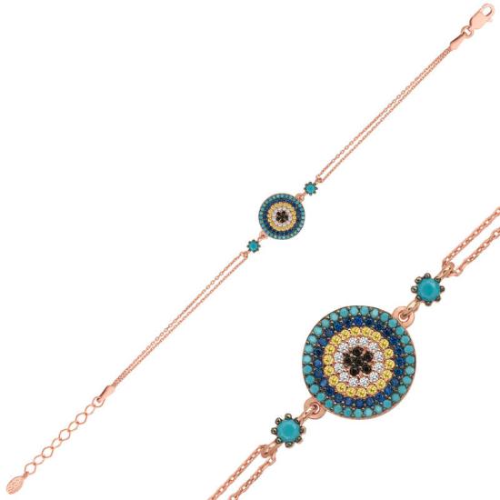 Silver Rose Evil Eye Women’s Bracelet