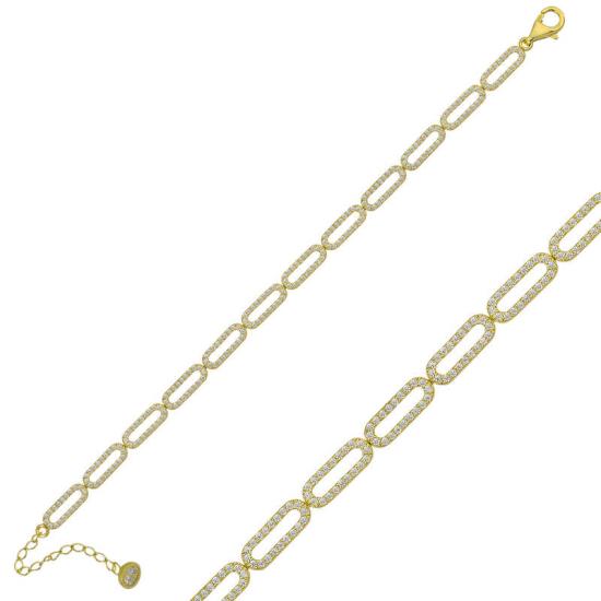 Silver Gold Oval Stone Women’s Bracelet