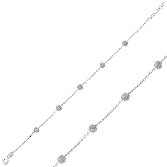 Silver White Ball Women’s Bracelet
