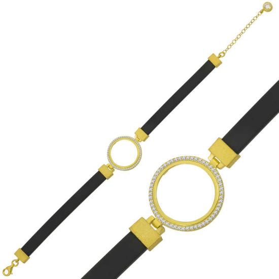 Gold Plated Women’s Bracelet with Silver Quarter Attachment