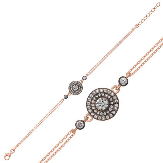 Silver Rose Diamond Mounted Flower Women’s Bracelet
