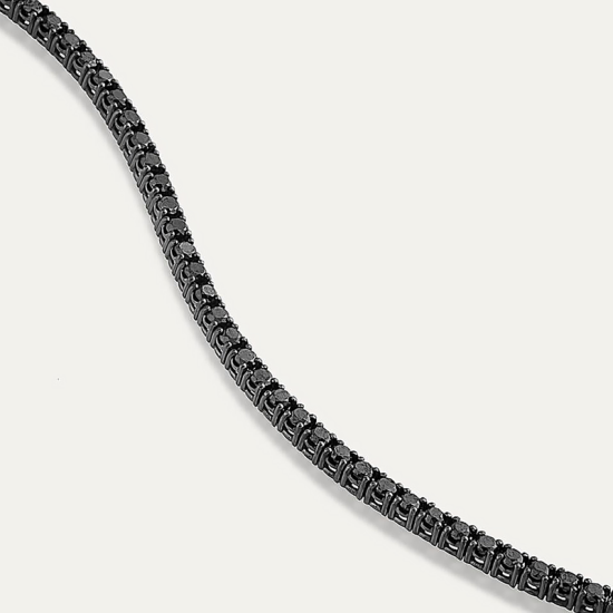 Silver Black Stone Waterway Bracelet