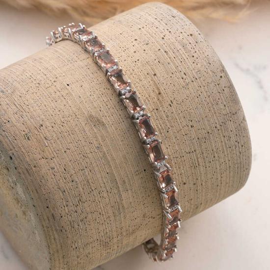Silver Square Zultanite Stone Women’s Bracelet