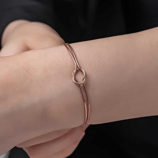Silver Rose Love Knot Women’s Bracelet