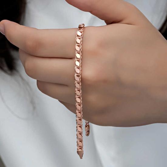 Silver Rose Sequined Chain Bracelet for Women